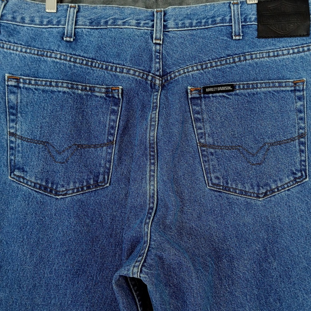 Harley-Davidson Jeans Mens 40x32 Blue Genuine MotorClothes Denim Zip Fly Biker - Picture 7 of 9